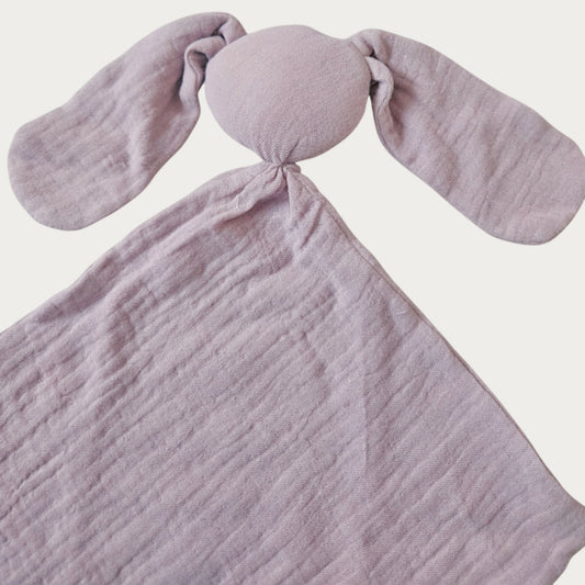 sleeping companion - cuddle to bed toy - close up of the face of the comforter blanket - Little Scandi baby