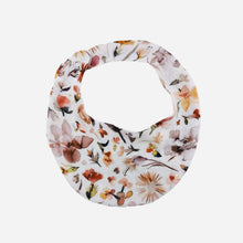 Load image into Gallery viewer, Autumn Floral Neutral Bib - teething weaning feeding baby bib drool catcher bib saliva newborn bib - Front view of bib - Little Scandi baby
