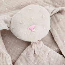 Load image into Gallery viewer, Comforter Security Blanket Chloe design - sleeping companion - cuddle to bed toy - close up on the head and face of the comforter blanket - Little Scandi baby