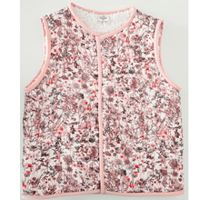 Load image into Gallery viewer, Kids Stylish - Pink Rosablomst Vest design - Gilet Outerwear Clothing Sleeveless Vest Warm Vest Scandi Stylish - front view of vest - Little Scandi baby