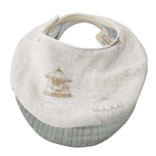 Load image into Gallery viewer, Mohair + Carousel Waterproof Bib Set - weaning feeding baby bib drool catcher teething saliva dribble bib - front view of bibs stack on top on each other - Little Scandi baby