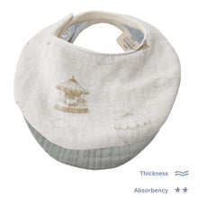 Load image into Gallery viewer, Mohair + Carousel Waterproof Bib Set - weaning feeding baby bib drool catcher teething saliva dribble bib - front view of bibs stack on top on each other - Little Scandi baby