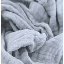 Load image into Gallery viewer, Embroidered Mohair Leaf Blanket - feeding weaning teething and burp muslin double gauze blanket - scrunched up view of the blanket - Little Scandi baby