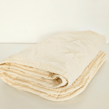 Load image into Gallery viewer, Pure Wool Duvet - british made Toddler Duvet -sleeping duvet - nap pram and stroller duvet - side  folded up view of duvet - Little Scandi baby
