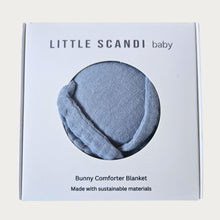 Load image into Gallery viewer, Packaging of a Bunny Comforter Blanket by Little Scandi baby on a light beige background

