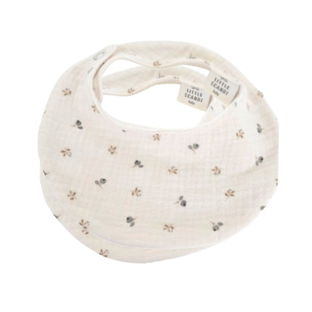 Blueberries Waterproof Bib Set - baby teething weaning feeding baby bib drool catcher bib saliva bib - front view of bibs - Little Scandi baby