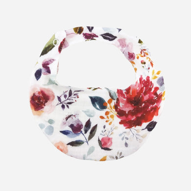 Magenta Floral Waterproof Dribble Bib - Little Scandi baby