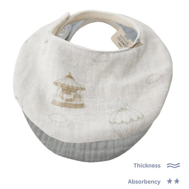 Mohair + Carousel Waterproof Bib Set - weaning feeding baby bib drool catcher teething saliva dribble bib - front view of bibs stack on top on each other - Little Scandi baby
