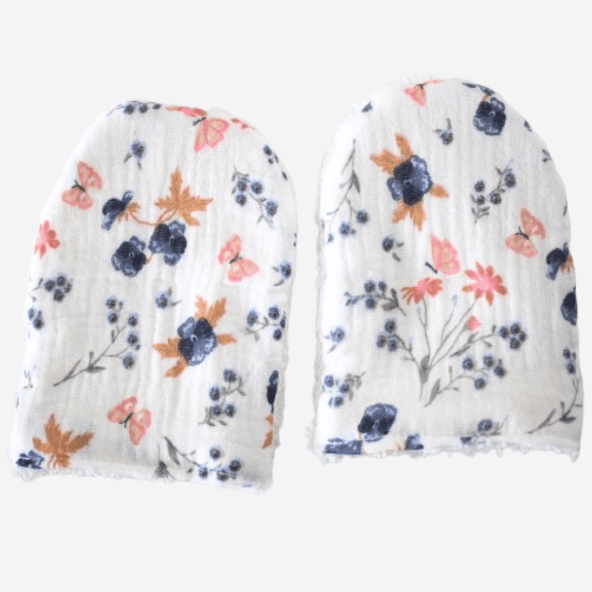 Oeko Tex Floral Baby Cleaning Mitts - towel mitts, bath mitts, bathing mittens bathing towel cloth Little Scandi baby